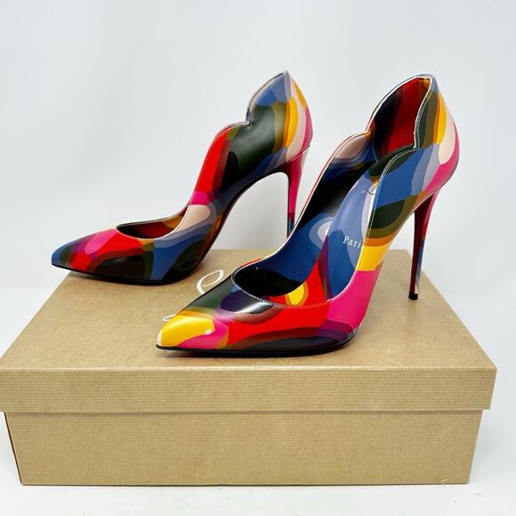 Christian Louboutin Hot Chick 100 Printed Leather Pumps Size 39 - Picture 3 of 16
